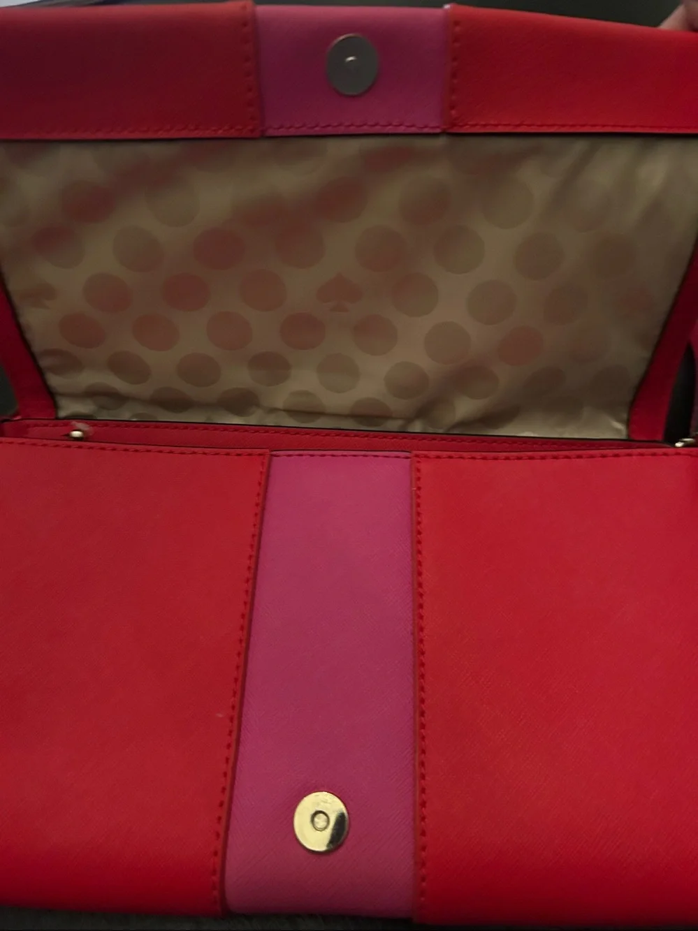 kate spade Red and Pink Crossbody w/adjustable strap